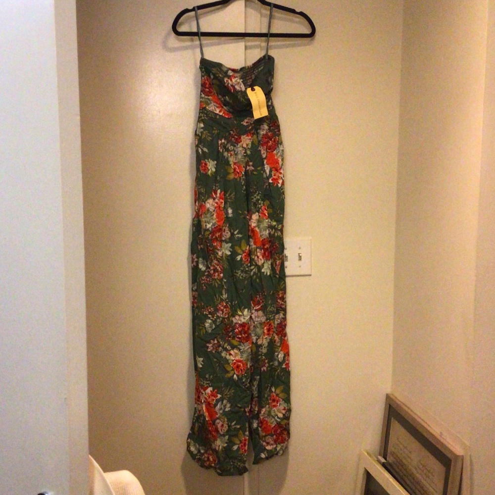 Floral Strapless Jumpsuit